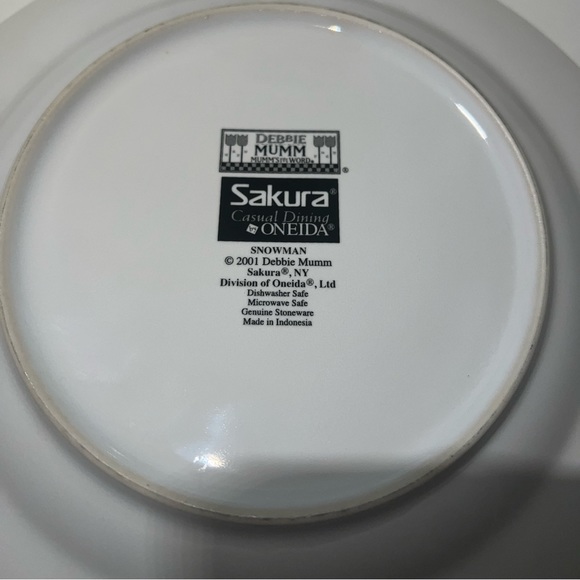 ⛄️Debbie Mumm Sakura Snowman Salad/Dessert Plates Set of 4 - Picture 6 of 7